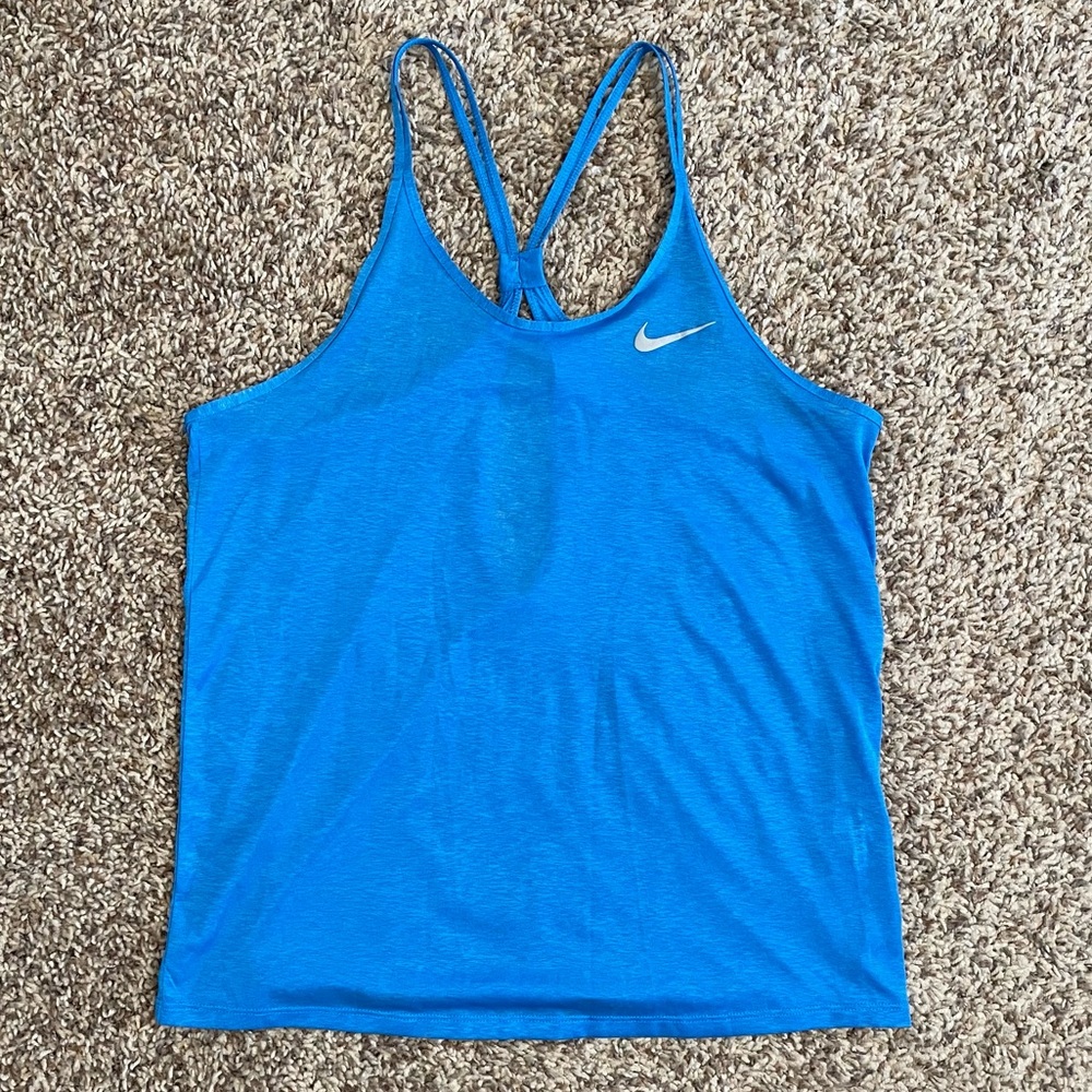 EUC Nike DRI-FIT Strappy Light Blue Running tank top